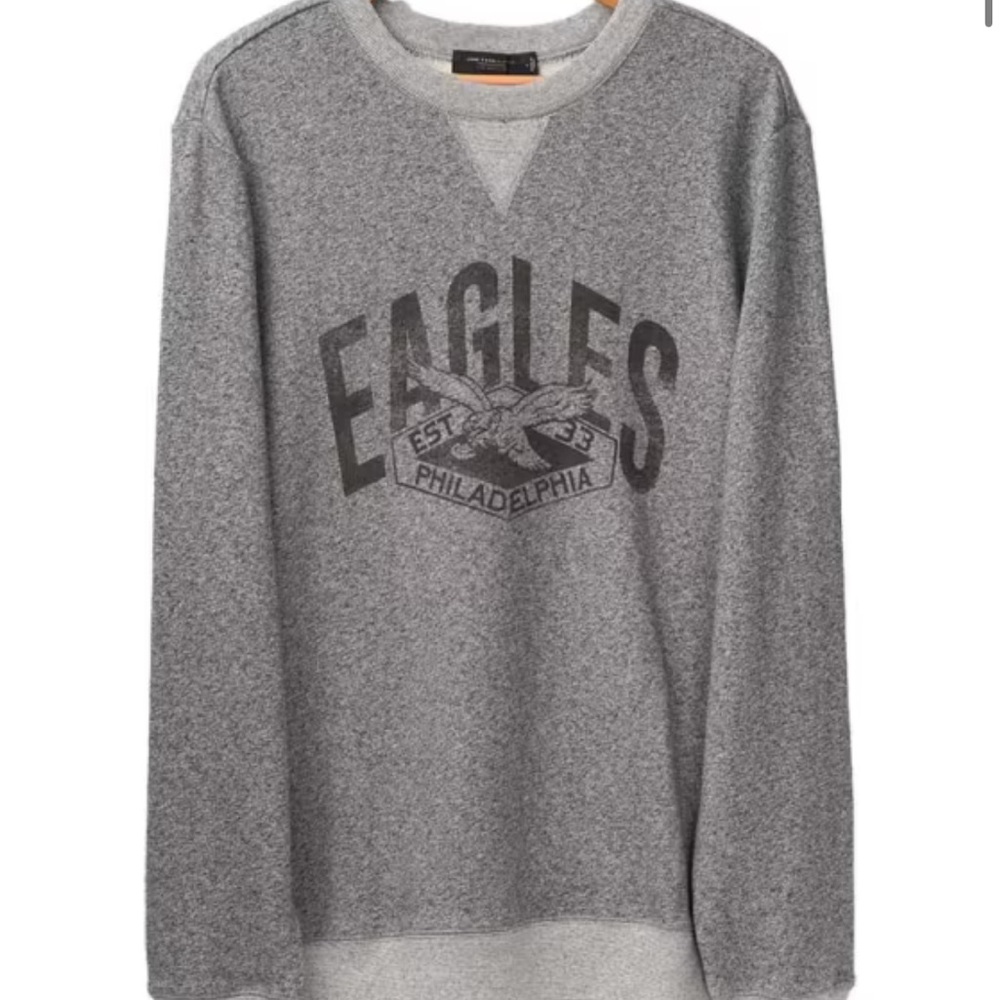 Junk Food Clothing Philadelphia Eagles Grey Crewneck - Size L #gobirds
